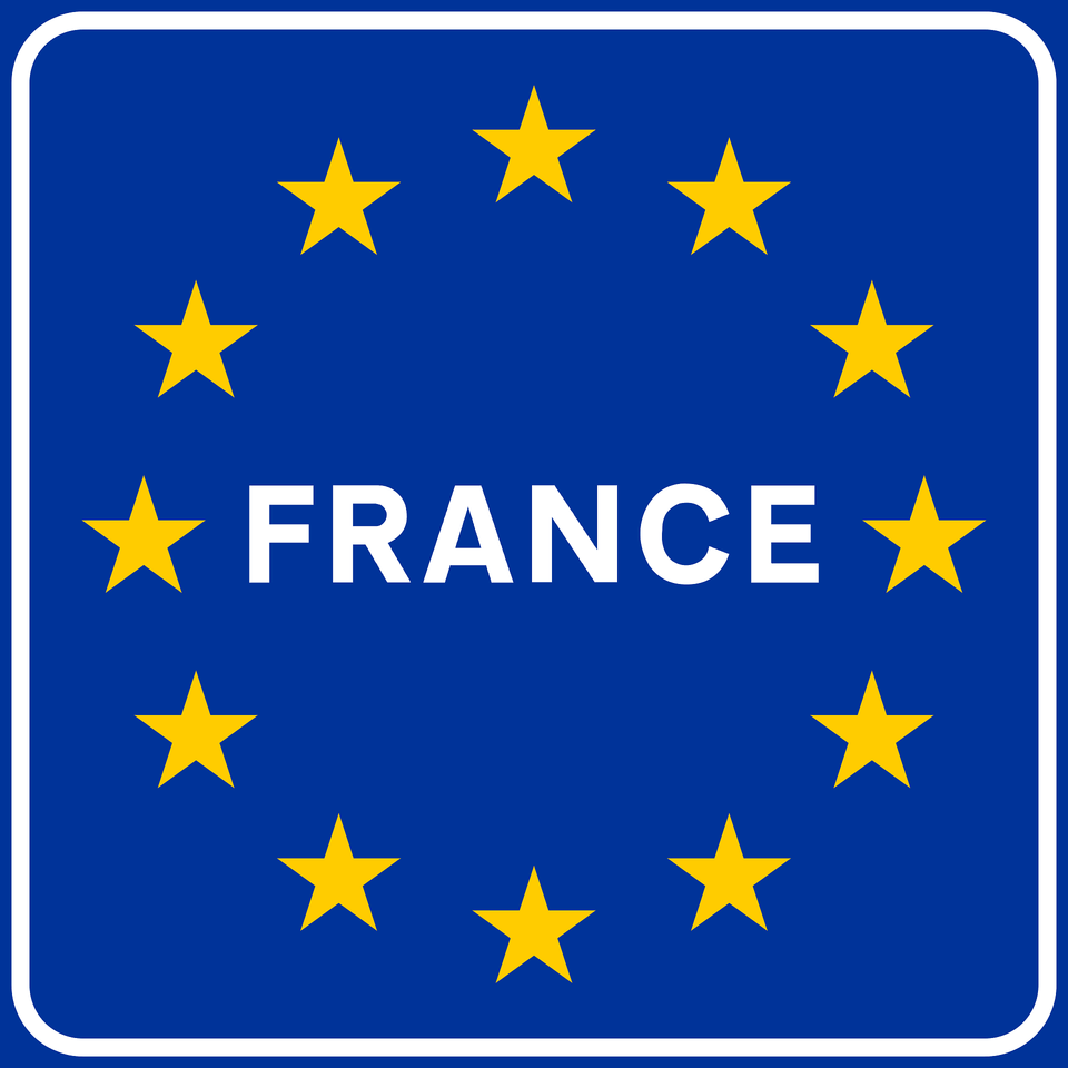 National Border Sign In France Clipart, Symbol, Star Symbol, Flag Free Transparent Png
