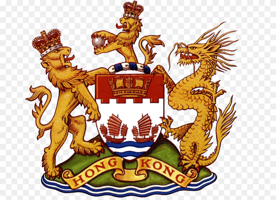 National Coat Of Arms Of Hong Kong Hong Kong Round Ornament, Emblem, Symbol, Badge, Logo Png Image