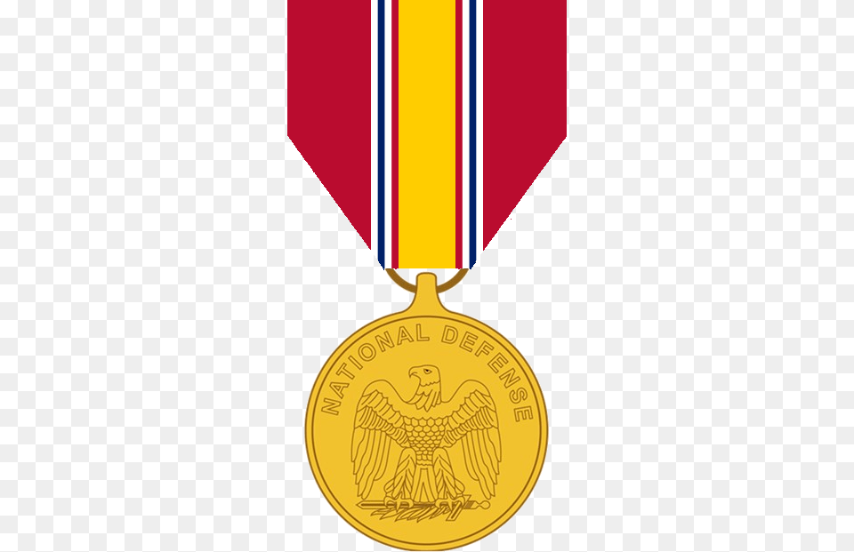 National Defense Service Medal, Gold, Gold Medal, Trophy, Animal Free Png