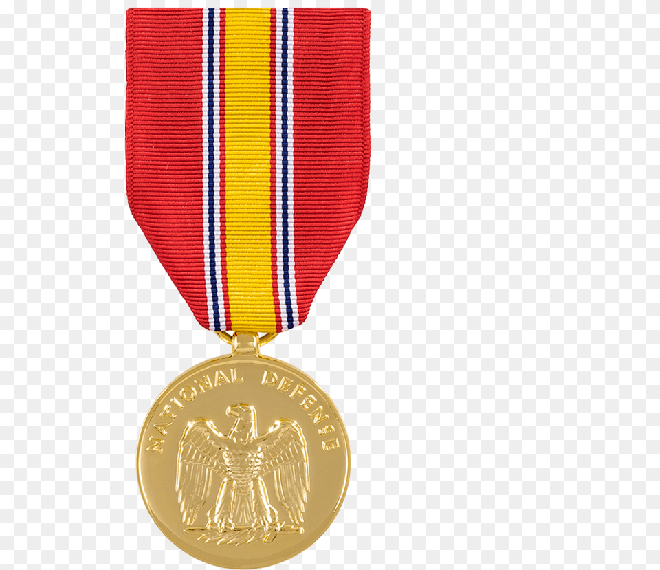 National Defense Service Medal Full Anodized Gold Medal, Gold Medal, Trophy Free Transparent Png