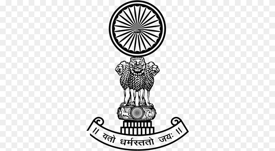 National Emblem India Clipart Supreme Court Of India Emblem, Logo, Machine, Spoke, Symbol Png