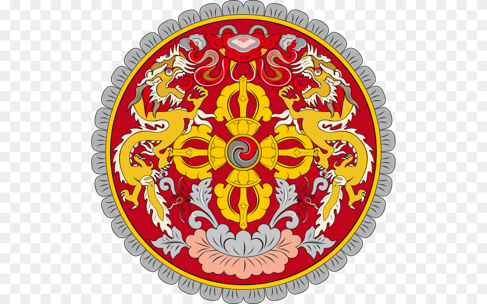 National Emblem Of Bhutan Bhutan Coat Of Arms, Art, Floral Design, Graphics, Pattern Png Image