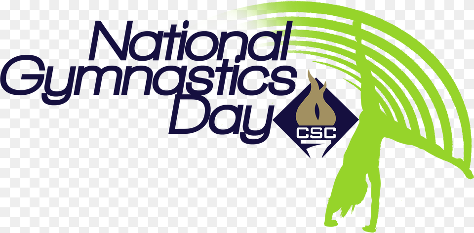 National Gymnastics Day With Csc Logo And A Girl Doing California Sports Center, Green Free Png