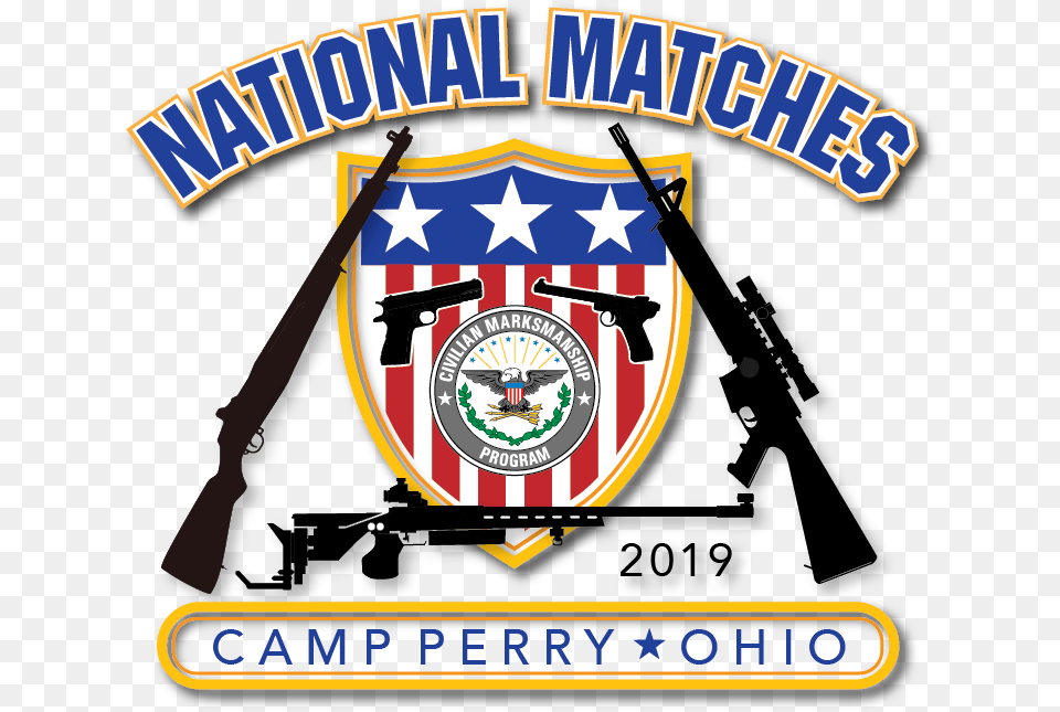 National Matches At Camp Perry 2018, Emblem, Gun, Symbol, Weapon Png