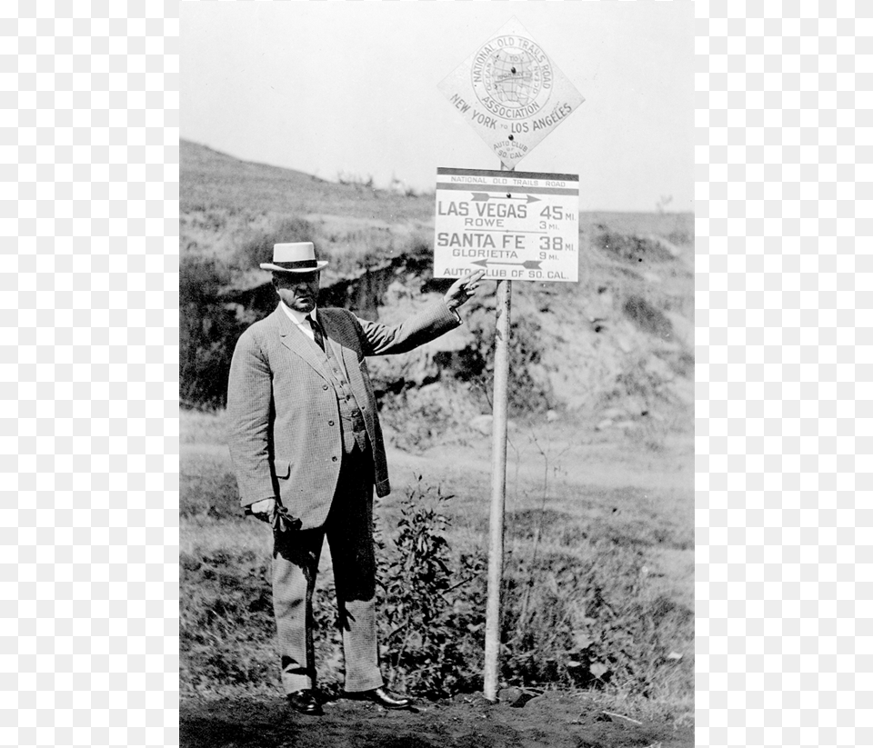 National Old Trails Road Signs Traffic Sign, Clothing, Coat, Hat, Male Png Image