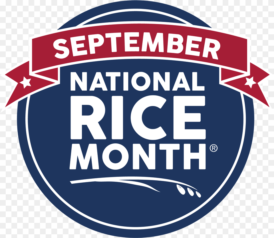 National Rice Month Logo Blue Circle With White Text Circle Png