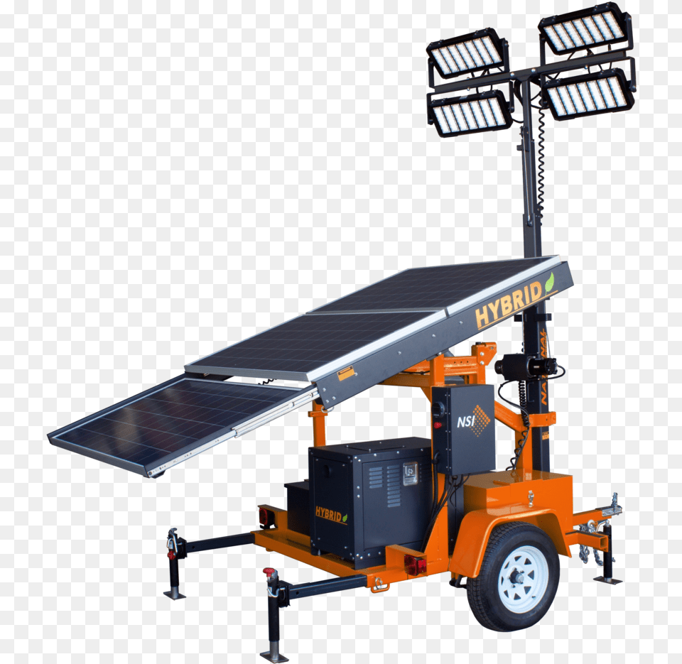 National Signal Inc Solar Hybrid Light Tower Ve, Machine, Electrical Device, Solar Panels, Wheel Png Image