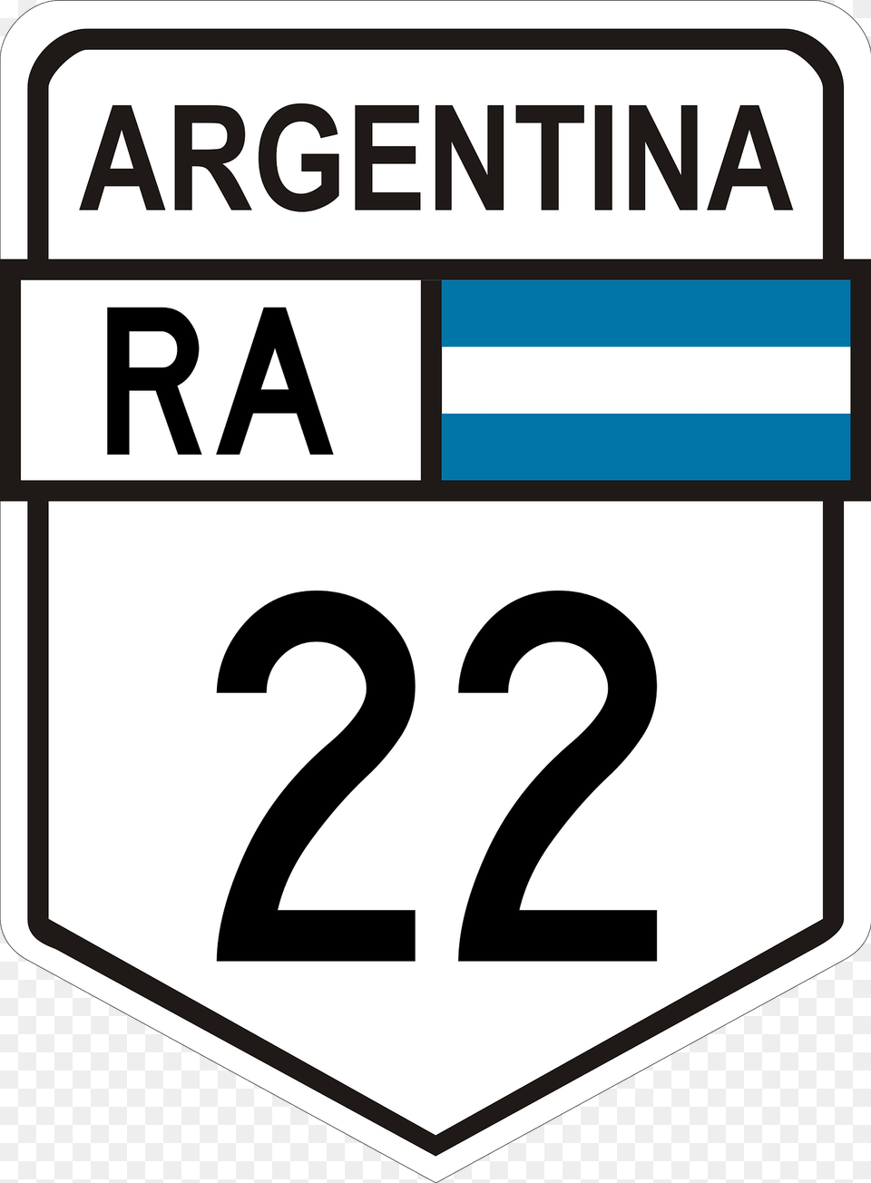 Nationalhighwayshields Sign In Argentina Clipart, Symbol, Text, Number Free Png