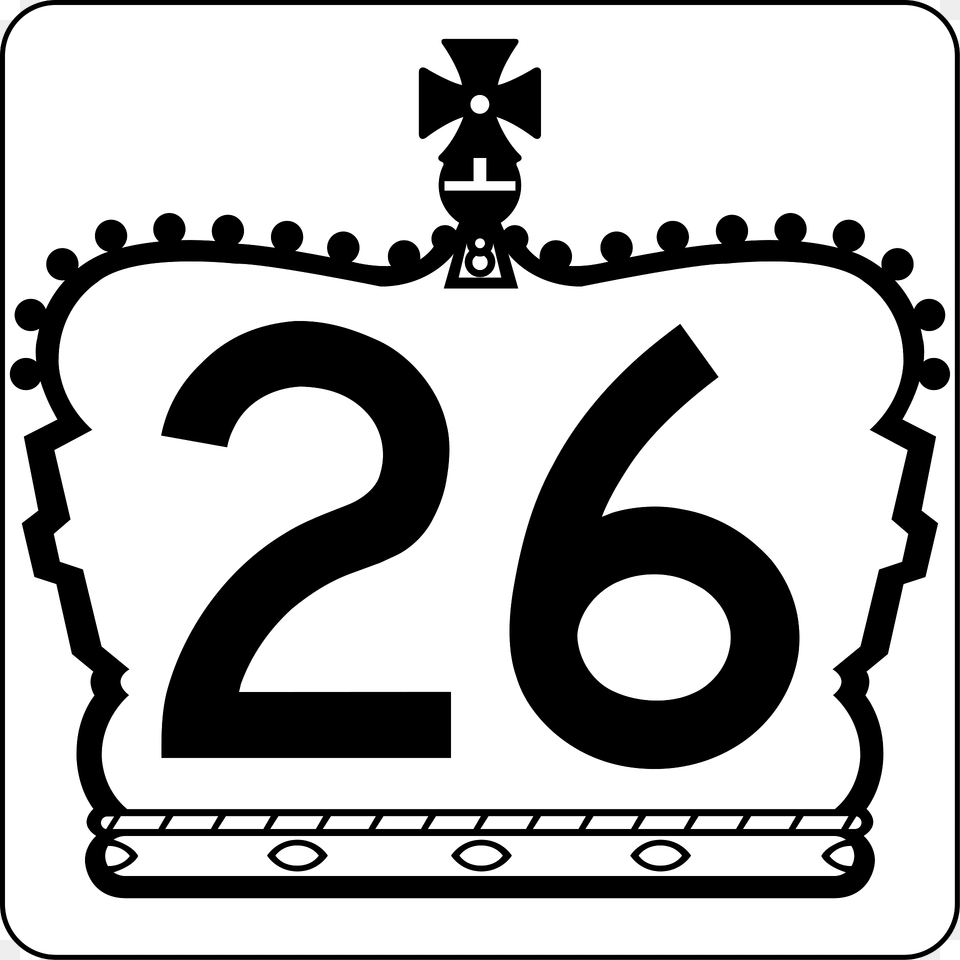 Nationalhighwayshields Sign In Ontario Clipart, Number, Symbol, Text, Stencil Png Image