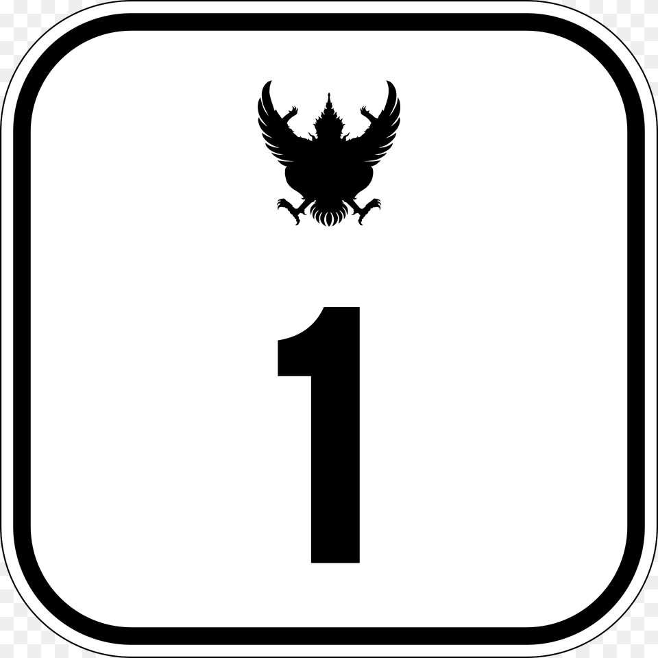 Nationalhighwayshields Sign In Thailand Clipart, Symbol, Animal, Bird, Emblem Free Transparent Png