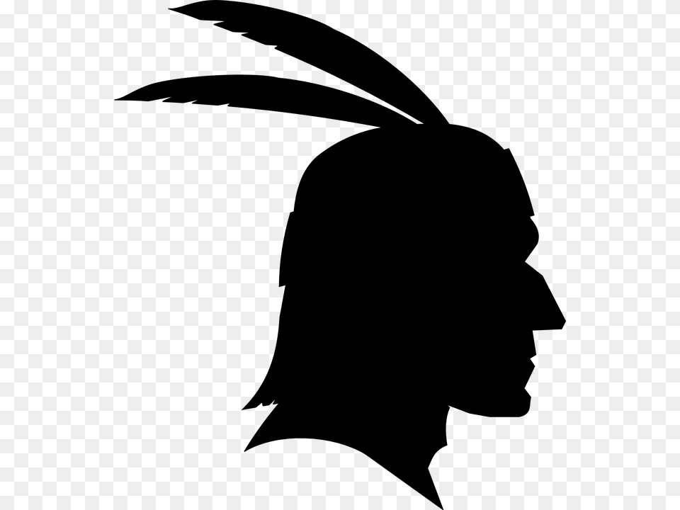 Native American Buffalo Head Clipart Silhouette, Gray Free Png