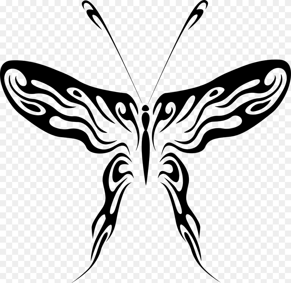 Native American Butterfly Symbol, Gray Free Png Download