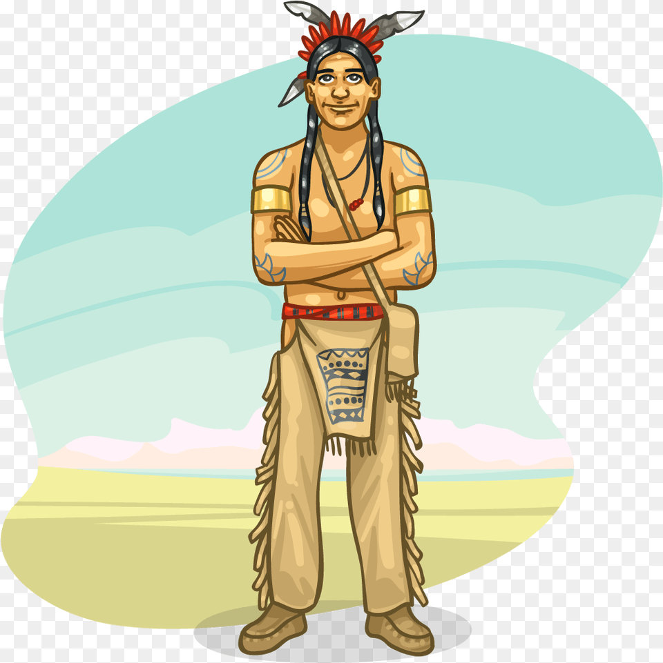 Native American Cartoon, Adult, Male, Man, Person Free Transparent Png