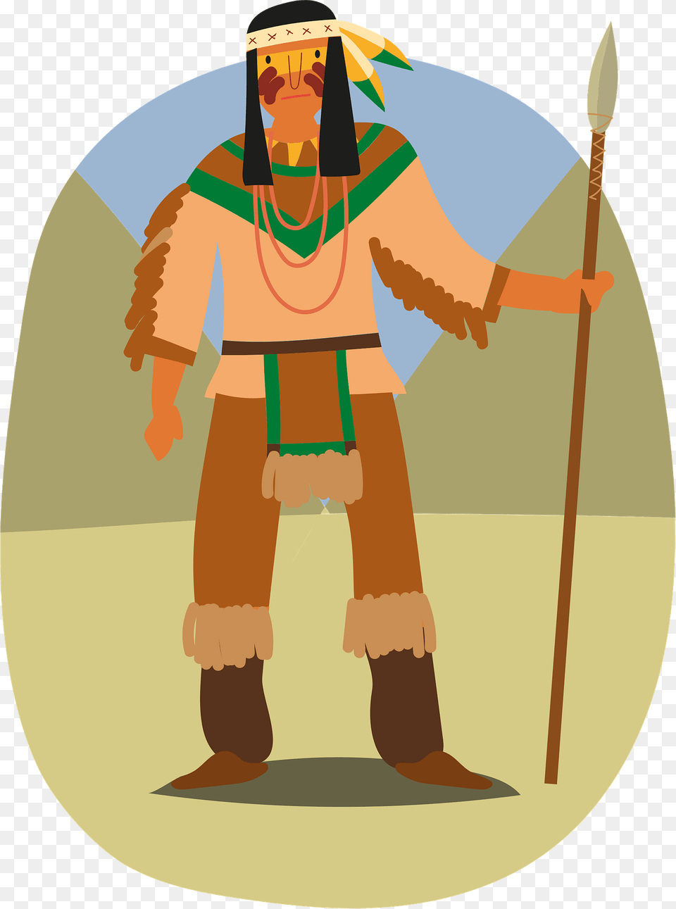 Native American Clipart, Spear, Weapon, Person, Clothing Free Transparent Png