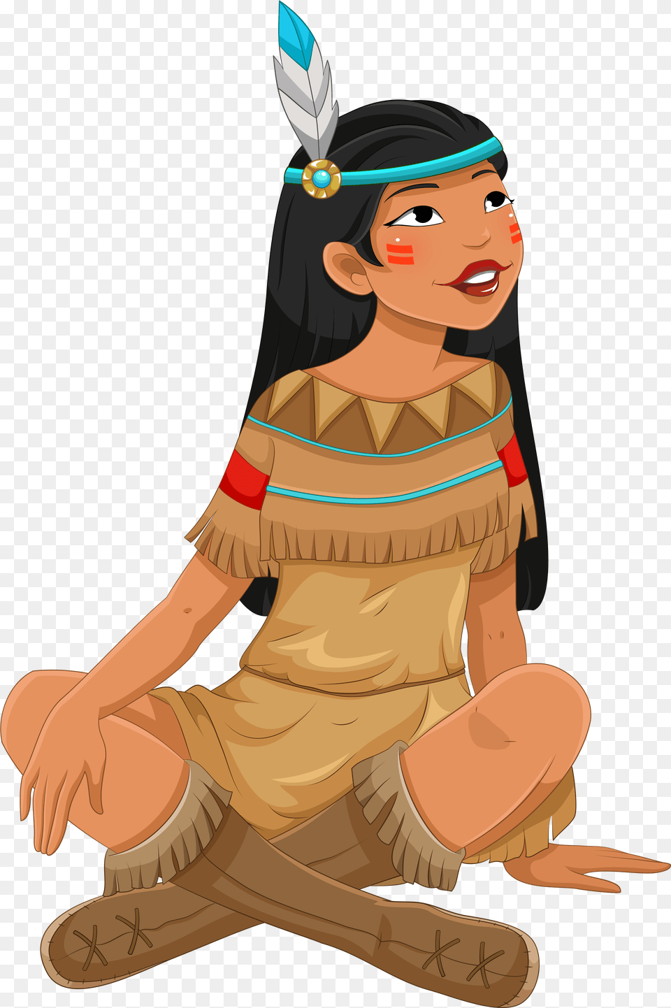 Native American Girl Cartoon, Baby, Person, Face, Head Free Png