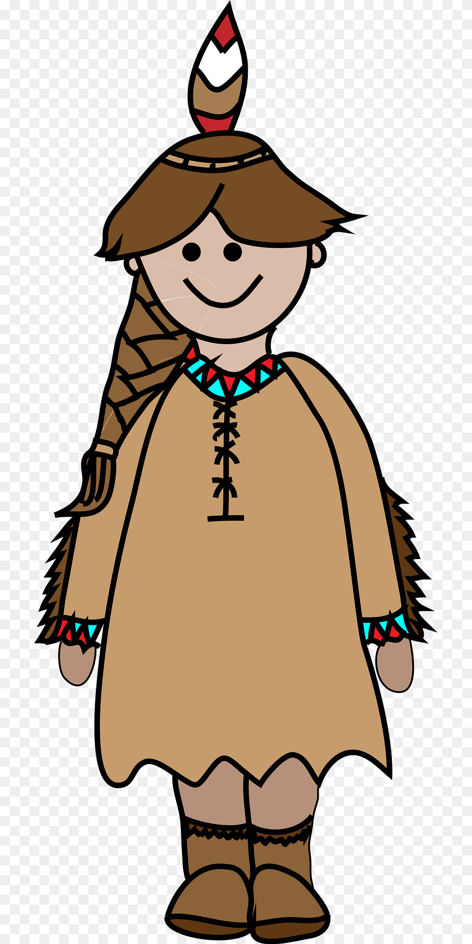 Native American Girl Clipart, Cape, Clothing, Fashion, Person Png