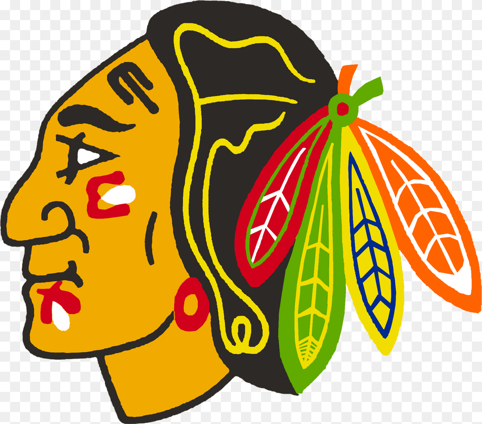 Native American Headdress Logo Chicago Blackhawks, Graphics, Art, Person, Neck Png
