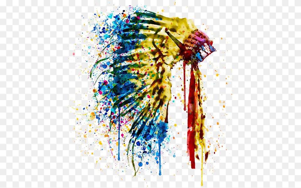 Native American Headdress Painting, Paper, Art, Confetti, Dye Png