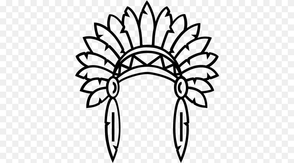 Native American Headdress Rubber Stamp Native American Headdress, Gray Free Transparent Png