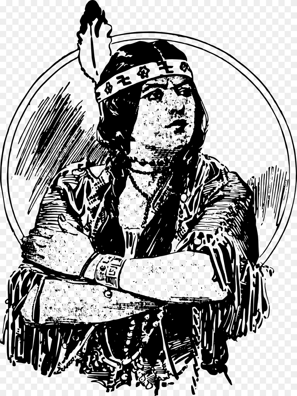 Native American Woman Drawing At Getdrawings Native American, Gray Png