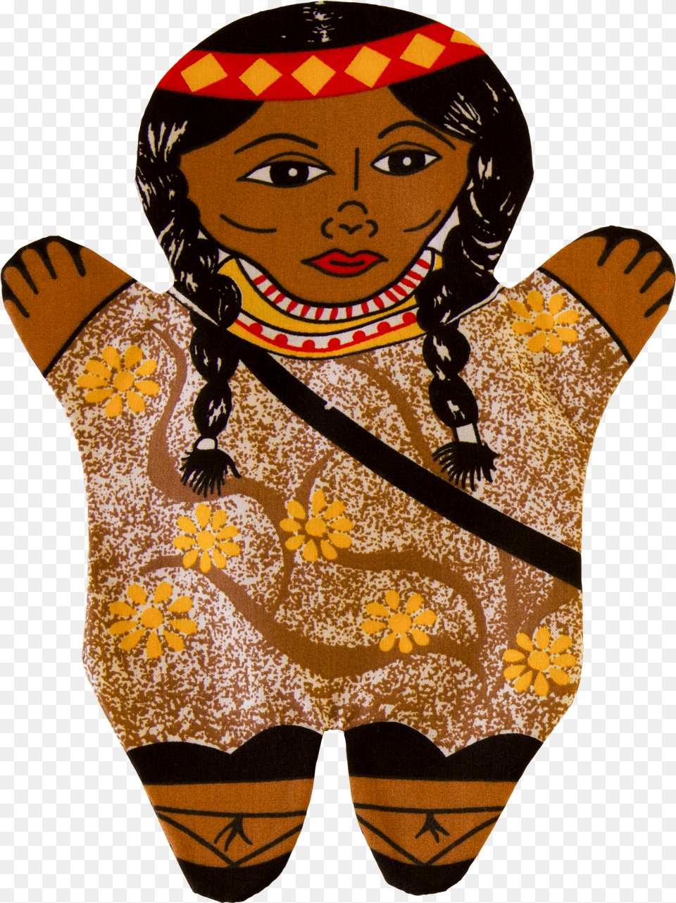 Native American Woman Hand Puppet Front Illustration Free Png
