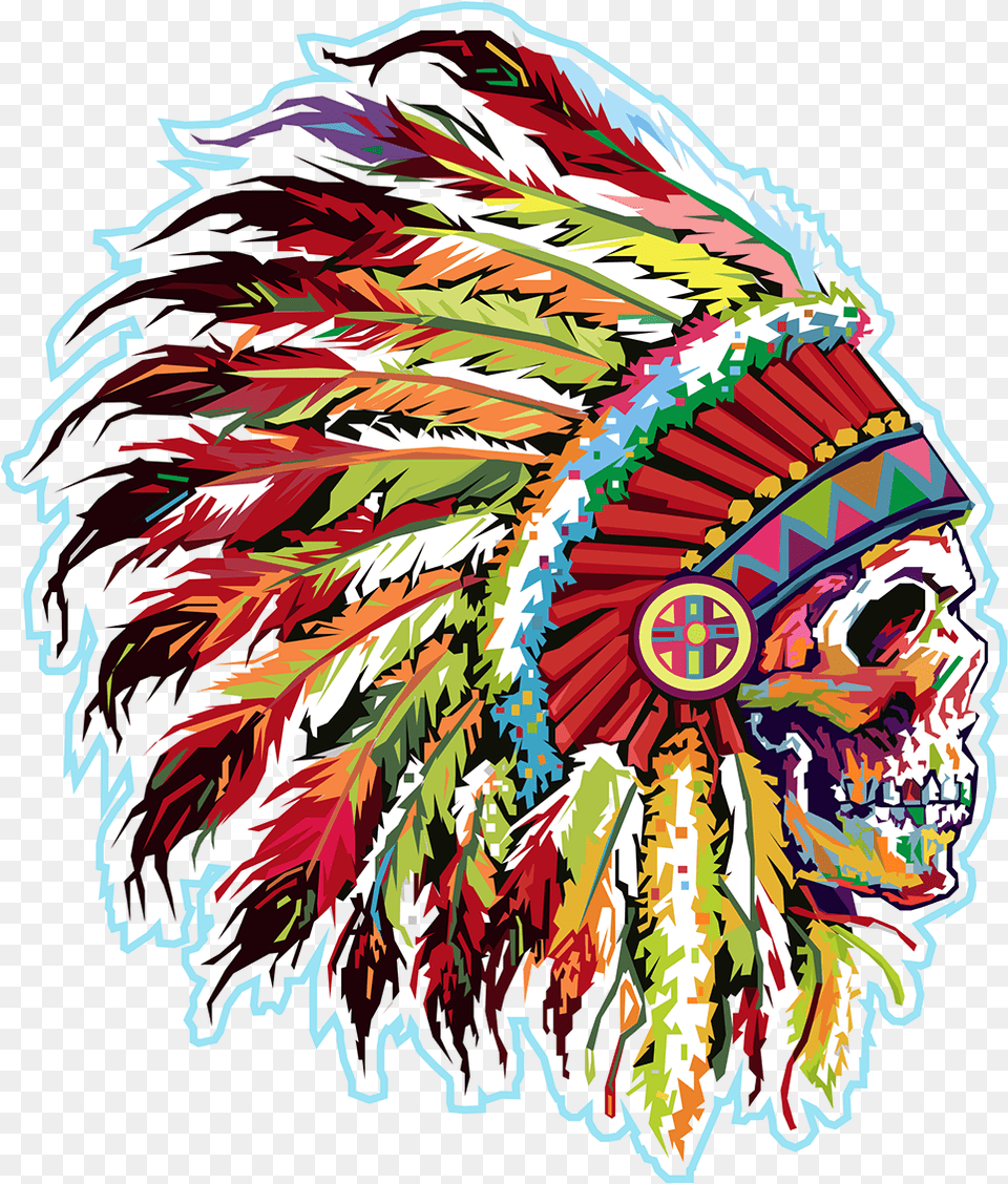 Native American Wpap Art Indian Chief Headdress, Graphics, Pattern, Adult, Female Free Png Download
