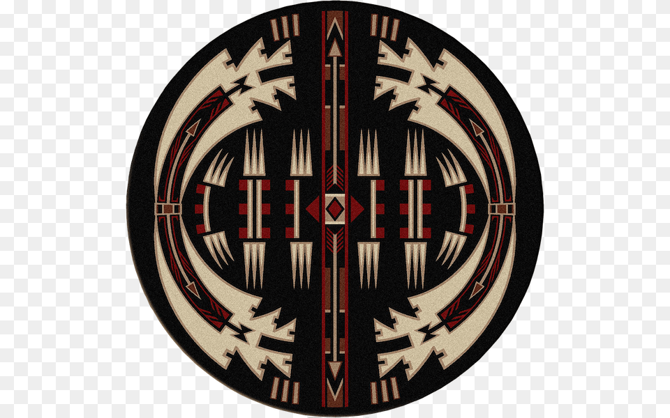 Native Arrow Black Rustic Lodge Rug Round Circle, Cutlery, Fork, Emblem, Symbol Png Image