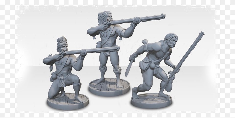 Native Caribbeans With Muskets Soldier, Figurine, Baby, Person, Gun Png