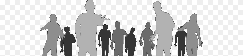 Native Vr Groups Of Zombies Shiloute Transparent, Silhouette, Person, People, Adult Free Png Download