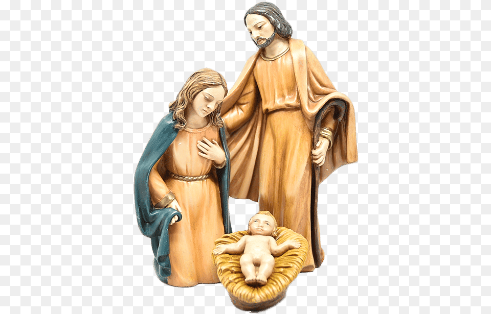 Nativit Sacra Famiglia Statue Presepe Gesu Giuseppe Maria Presepe, Adult, Female, Figurine, Person Png