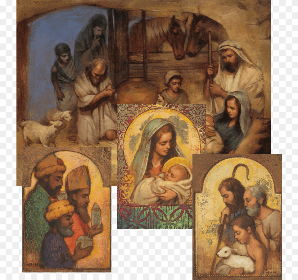 Nativity Christmas Cards Annie Henrie Nader Nativity, Art, Painting, Adult, Person Png
