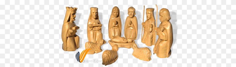 Nativity Christmas Decor Wood Carving Set Christmas Day, Person, Baby, Face, Head Png