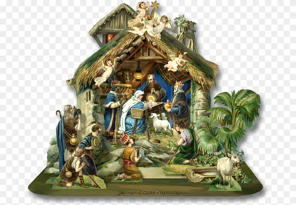 Nativity Clipart Nativity Scene Background, Hut, Countryside, Nature, Building Free Png