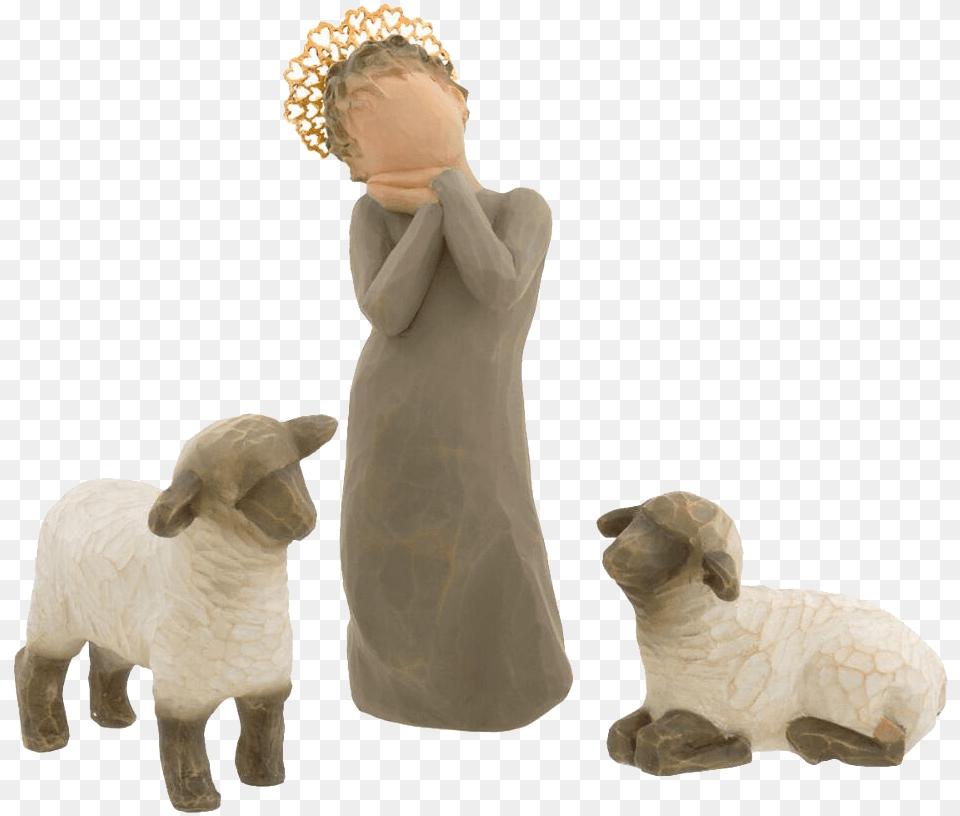 Nativity Little Shepherdess Figurine Willow Tree Little Shepherdess, Baby, Person, Animal, Bird Png