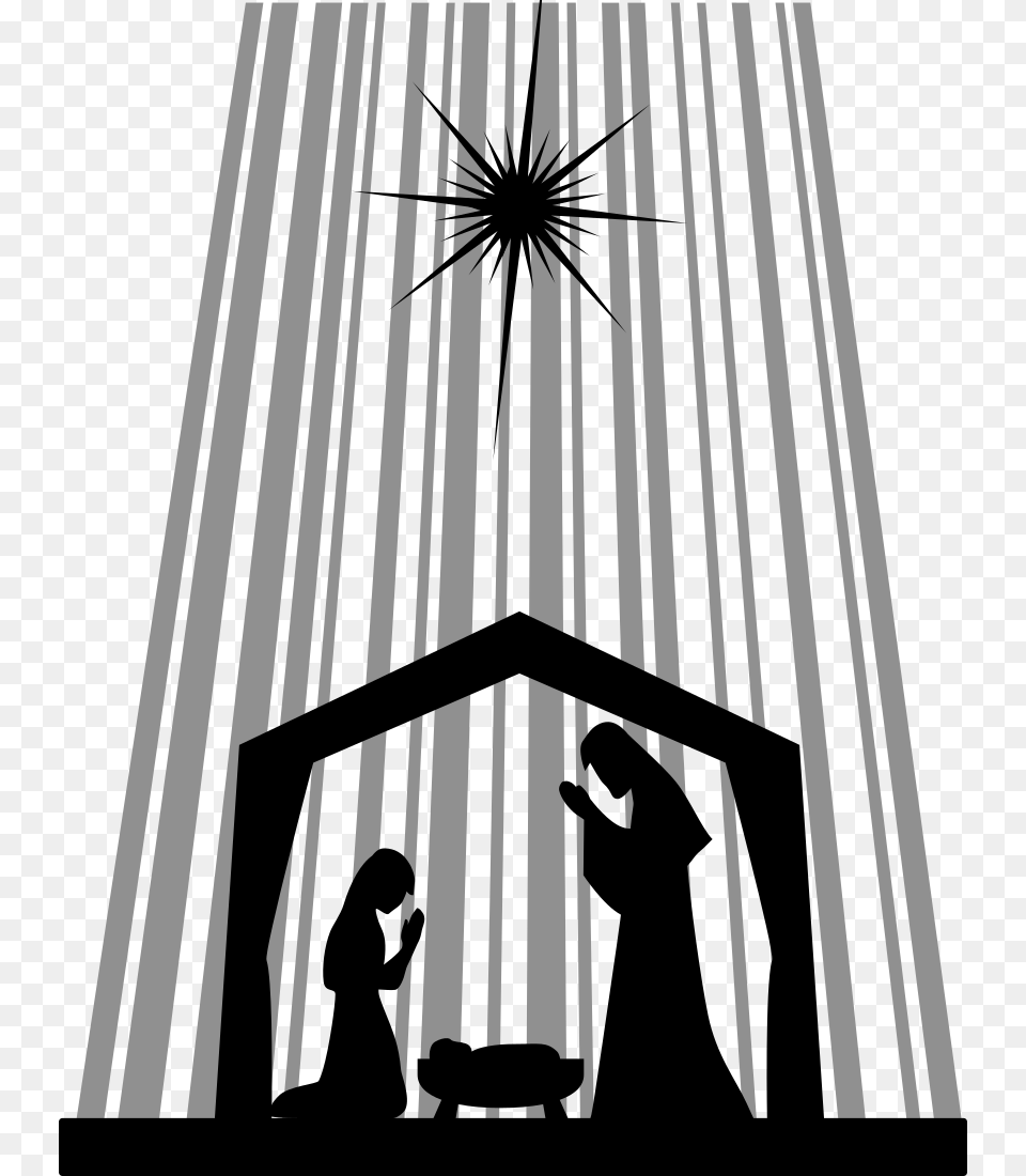 Nativity Of Jesus Nativity Scene Silhouette Manger Nativity Silhouette Easy, Gate, Cross, Symbol, City Png Image