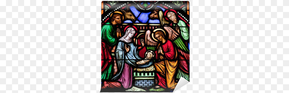 Nativity Scene Christmas Religious Scene, Art, Stained Glass, Adult, Male Free Png Download