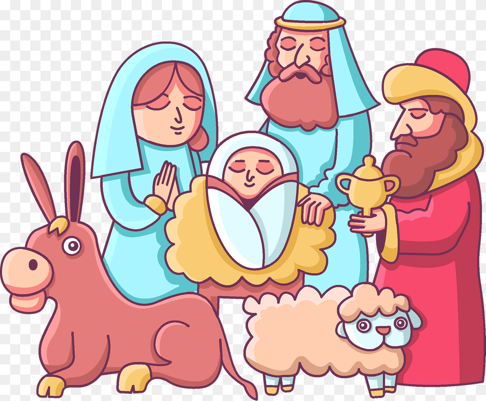 Nativity Scene Clipart, Baby, Person, Face, Head Free Png Download