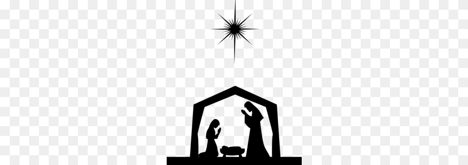 Nativity Scene Nativity Of Jesus Clip Art Christmas Line Art, Gray Free Png