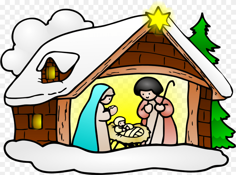 Nativity Sceneclip Designchristmas Eve Christmas Jesus Birth Clipart, Architecture, Rural, Outdoors, Nature Png Image
