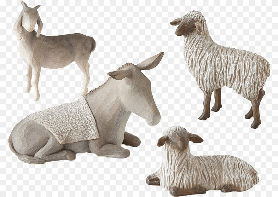 Nativity Sheltering Animals Willow Tree Sheltering Animals For The Holy Family, Animal, Livestock, Mammal, Sheep Free Png Download