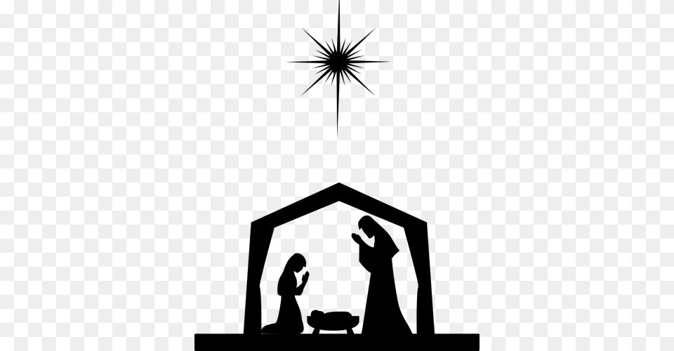 Nativity Silhouette Clip Art, Gray Free Png Download