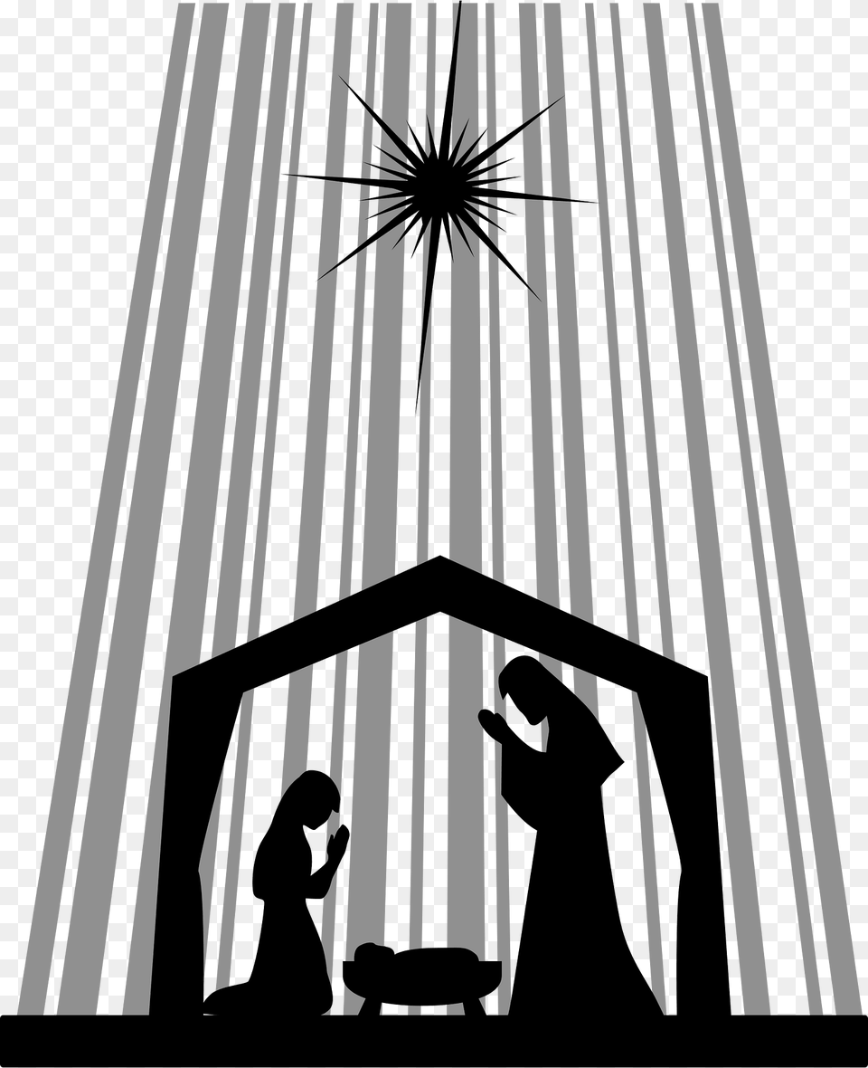 Nativity Silhouette Clipart, Church, Altar, Architecture, Building Png Image