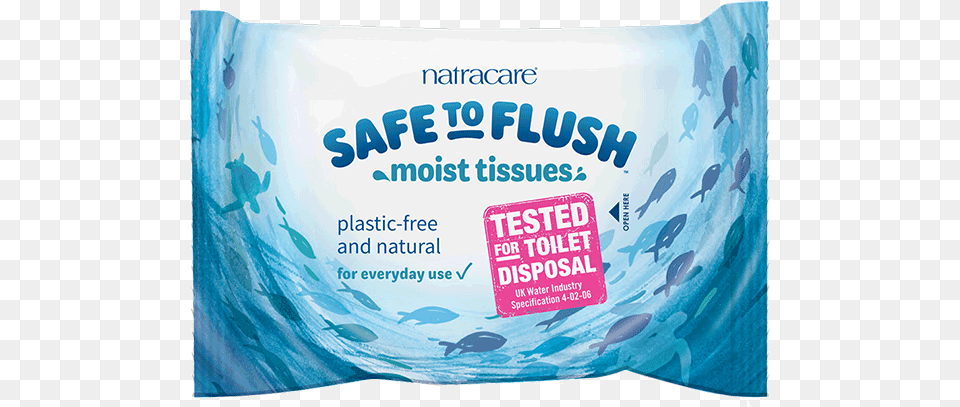 Natracare Safe To Flush Wipes, Advertisement, Paper, Animal, Fish Free Png