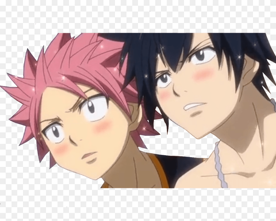 Natsu And Gray Shocked, Anime, Face, Head, Person Png Image