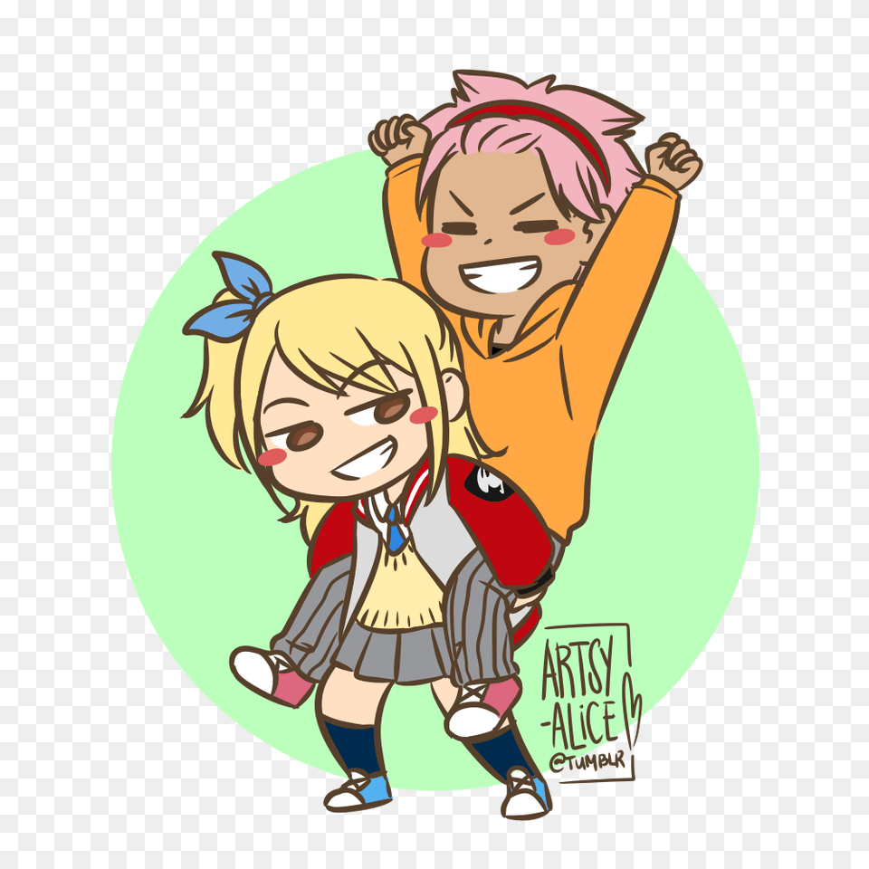 Natsu Catching Lucy Tumblr, Book, Publication, Comics, Baby Png Image