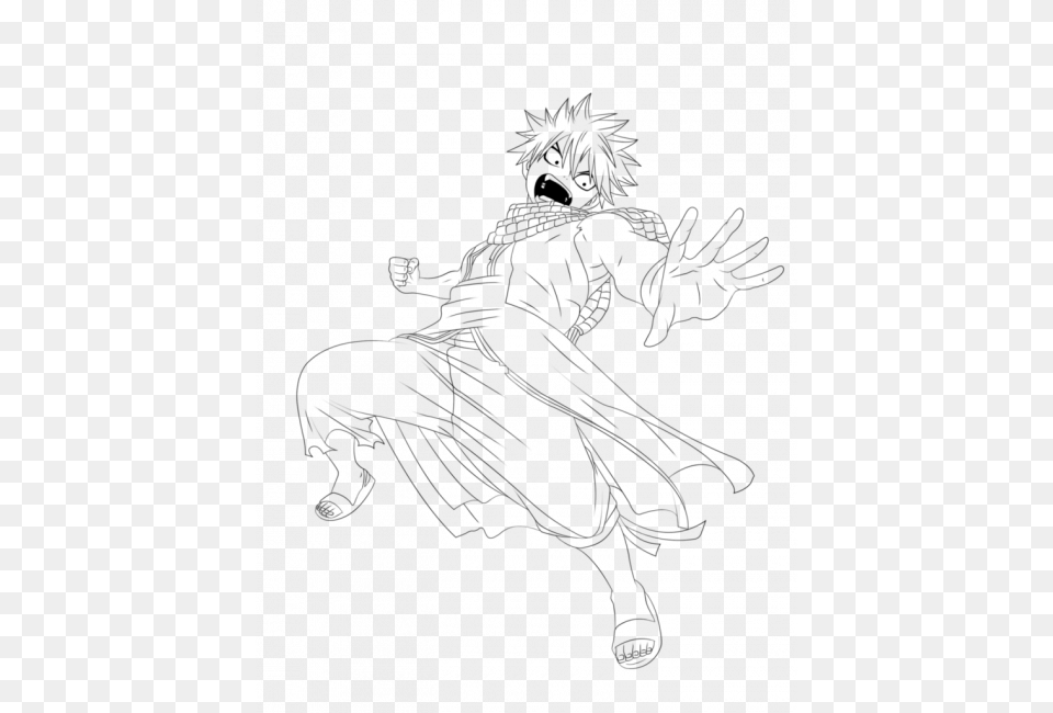 Natsu Dragneel Coloring Pages Library, Gray Free Transparent Png