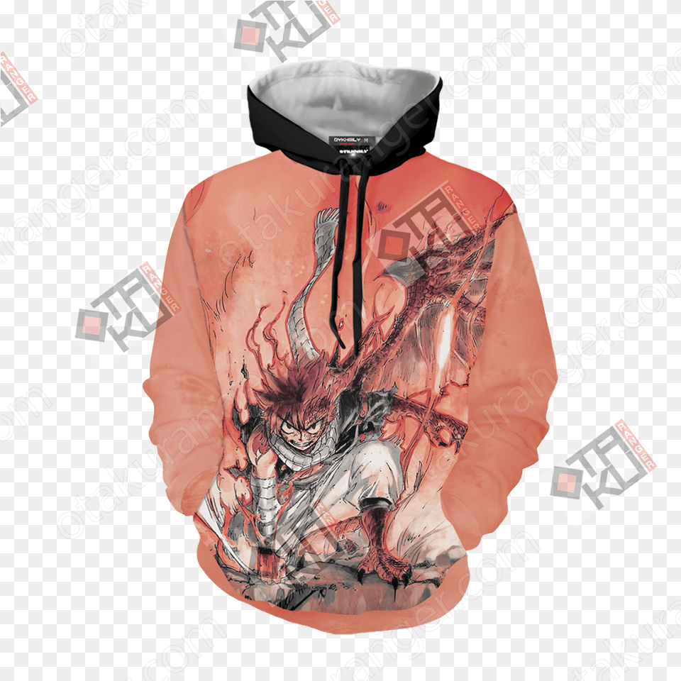 Natsu Dragneel Dragon Cry Natsu Dragneel 3d Hoodie Fairy Tail Dragon Cry Natsu Art, Sweatshirt, Clothing, Sweater, Knitwear Png Image