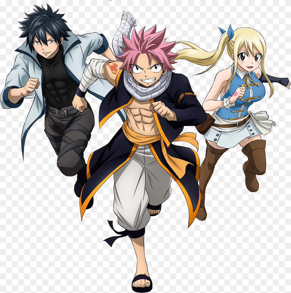 Natsu Dragneel Lucy Heartfilia And Anime Girl Fairy Tail Final Series Natsu, Publication, Book, Comics, Adult Free Png