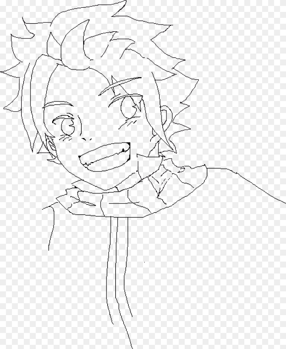 Natsu Dragneel Not Done Line Art, Silhouette, Blackboard Free Png