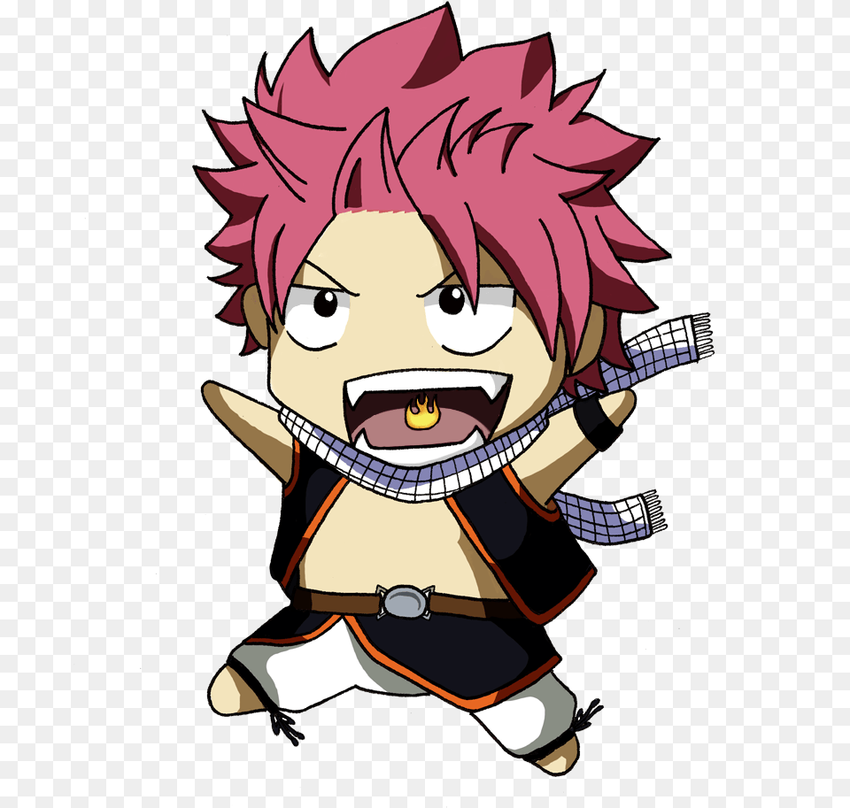 Natsu Dragneel This Is A Cute Tiny Version Of Natsu Anime Chibi Fairy Tail, Book, Comics, Publication, Baby Free Transparent Png